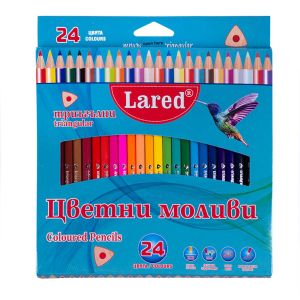 Цветни моливи триъгълни  ЛАРЕД  24цв.